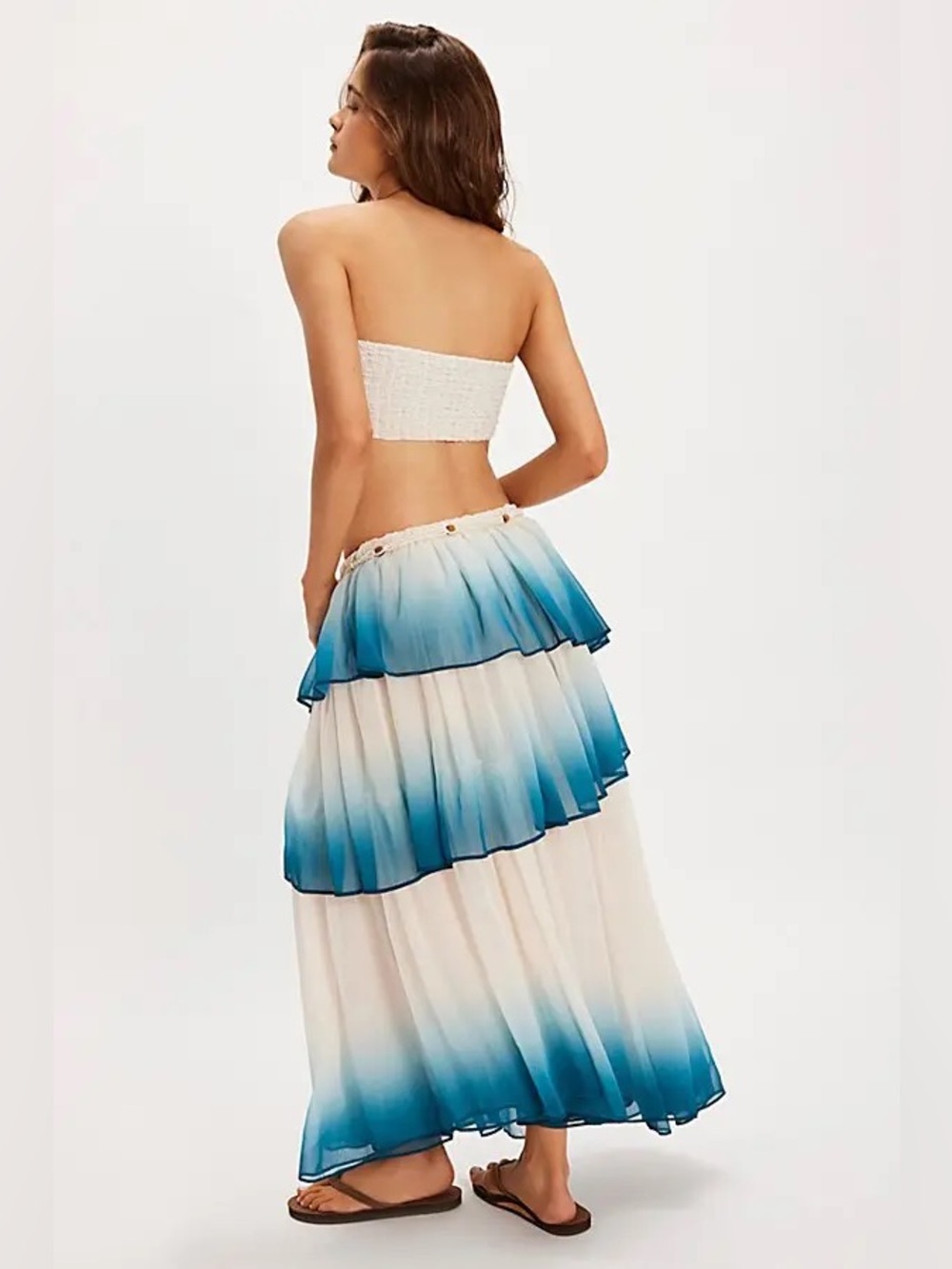 Free People Dip Into The Tiers Maxi Skirt Size S - Picture 4 of 6